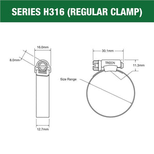 TRIDON 316 Stainless Steel Hose Clamp Perforated Band (Box of 10)