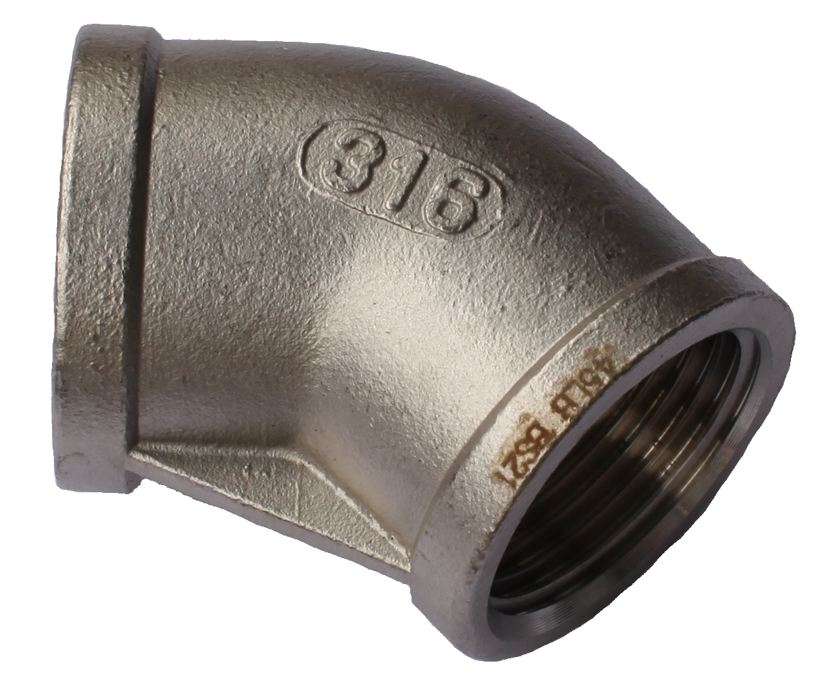 Stainless Steel Elbow Female 45 Degrees