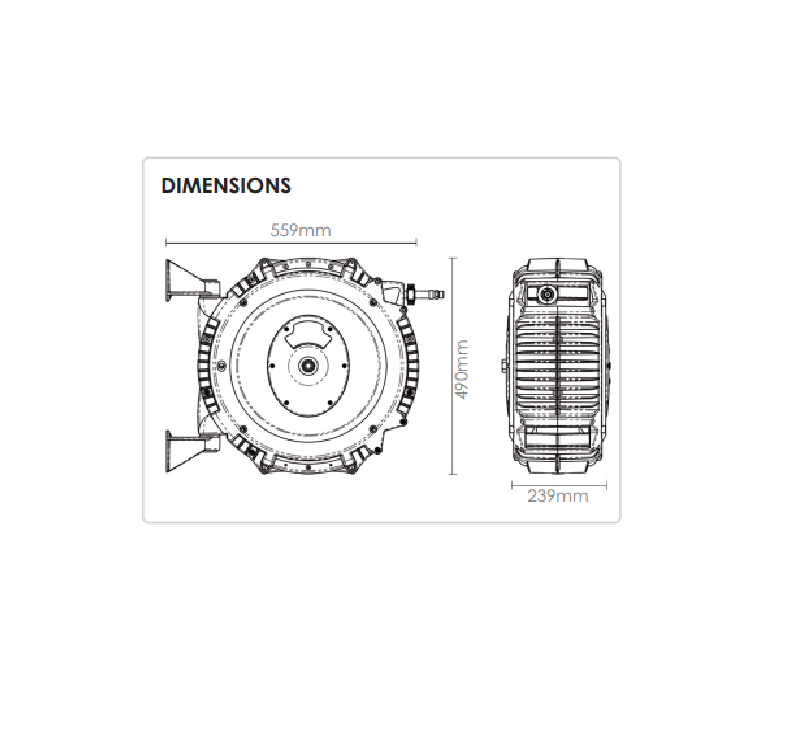 12mm x 18Mtr Air/Water Recoila Reel