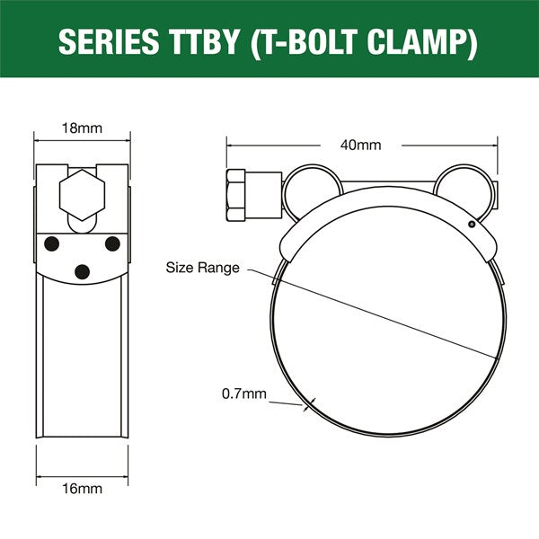 TRIDON T-Bolt Clamp Part-Stainless Steel