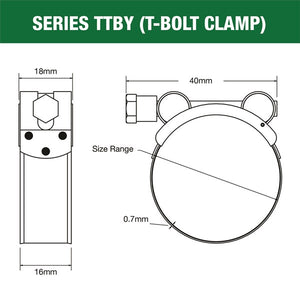 TRIDON T-Bolt Clamp Part-Stainless Steel